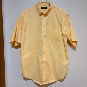 Roundtree & Yorke Easy Care Men's Yellow Short Sleeve Button Up Shirt Sz Large